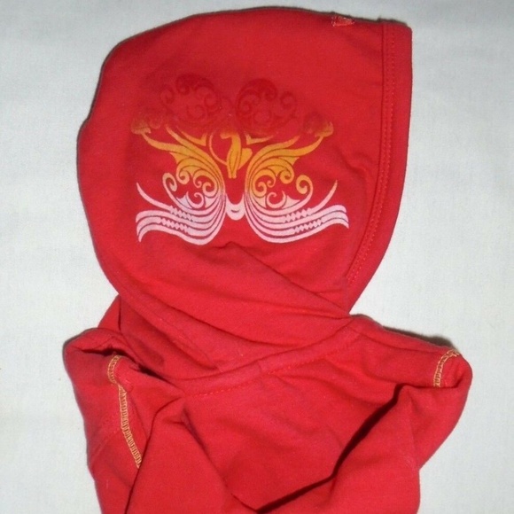 Vintage Rare Red Hooded Pullover fashion Jacket Top - Picture 4 of 5